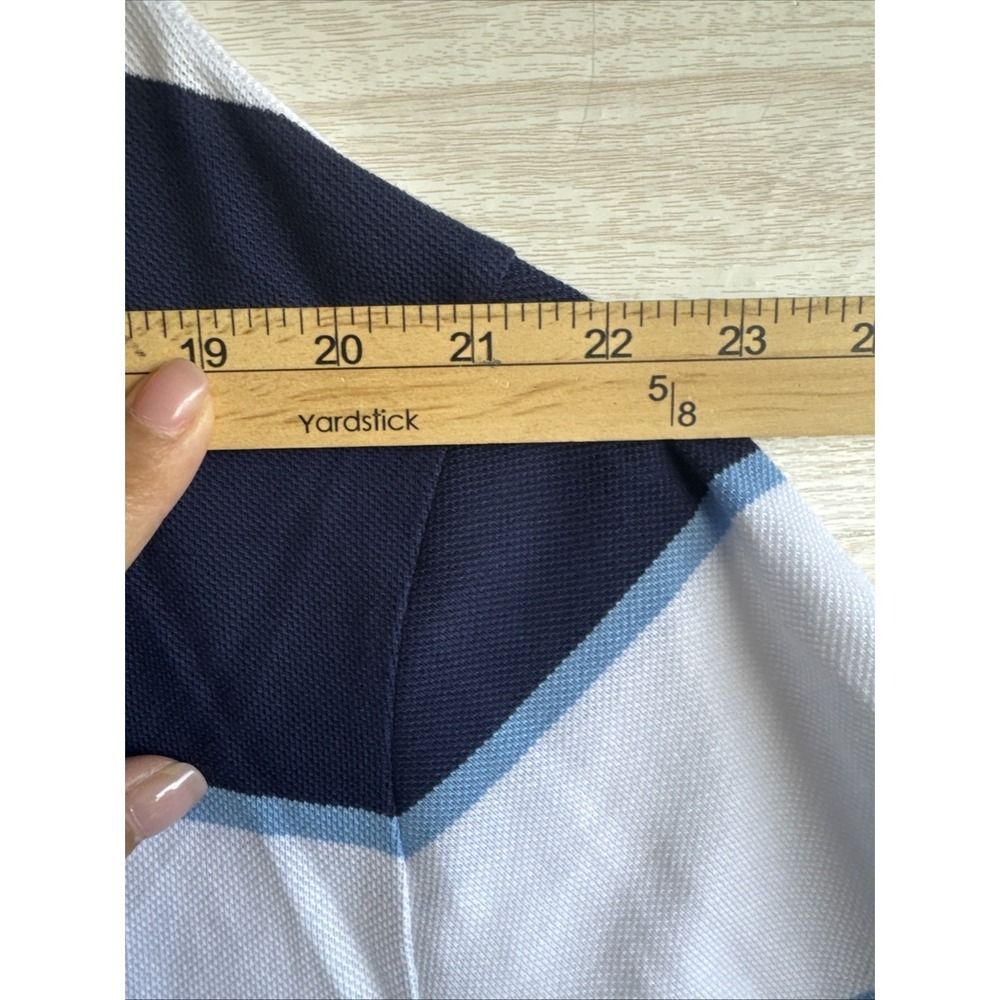 NWT Chaps brand men's Wveryday Polo Shirt Blue And White Striped 2x - Picture 5 of 7